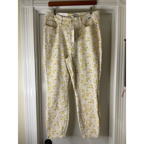 NWT Judy Blue Women's 14W Skinny Fit Mid Rise Floral Print Jeans In White - Picture 1 of 6
